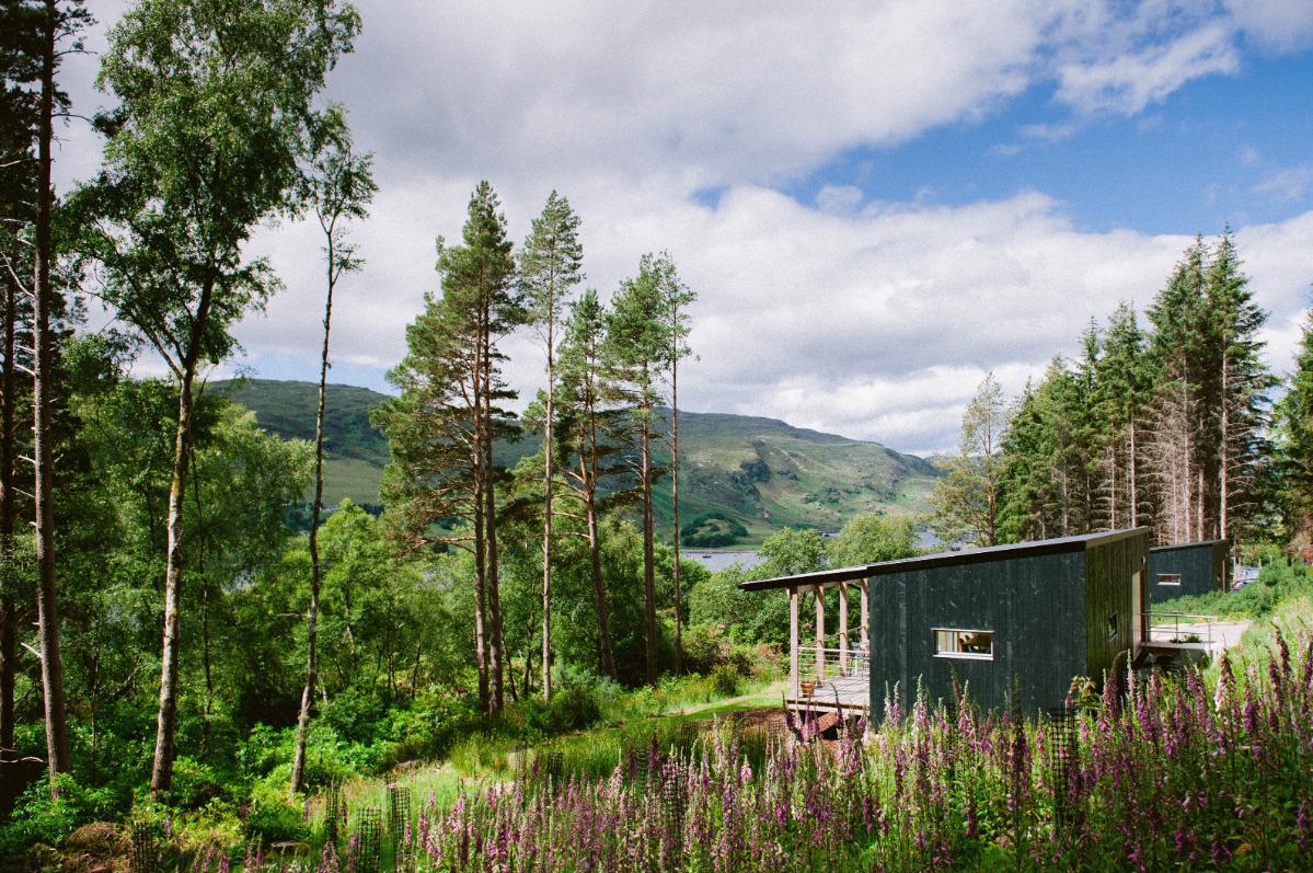 Stunning eco lodge with loch views