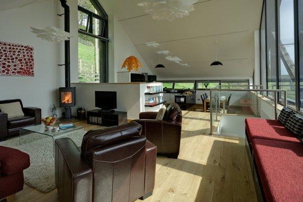 Living area with woodburner