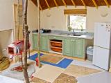 custom-built woodburner and kitchen
